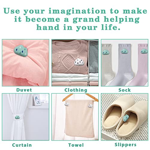 MQUPIN Quilt-Befestigungsclips, 18 Stück Bettbezug-Clips, Wolken-Befestigungsclips mit Knöpfen, Schlafzimmer-Bettdecken-Befestigungshalter, Bettbezug-Stifte mit Box - Image 6
