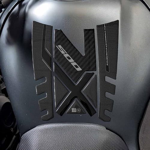 labelbike   Pegatina 3D Moto Tanque Protección y Decoración en Resina Compatible con Honda NX500 2024 2025 Color Negro