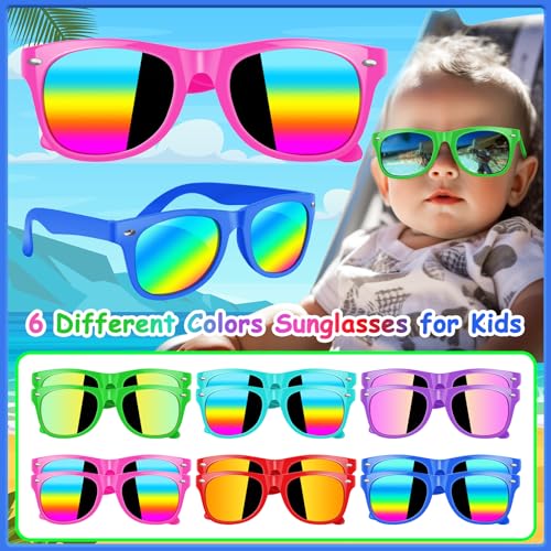Kids Sunglasses Bulk, Kids Sunglasses Party Favors, 12 Pack Neon Party Sunglasses for Kids, Boys and Girls, Beach Pool Birthday Party Supplies, Goody Bag Favors,Great Gift for Kids Party Favors2