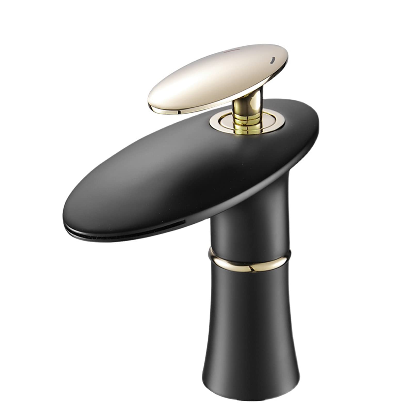 VDOQTLJT Bathroom Basin Faucet Waterfall Brass Single Hole Hot Water and Cold Faucet-A(A)