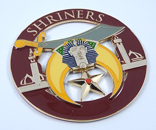 Emblema de metal Shriners Masons MAS11 de 3 pulgadas ideal para personalizar tu coche