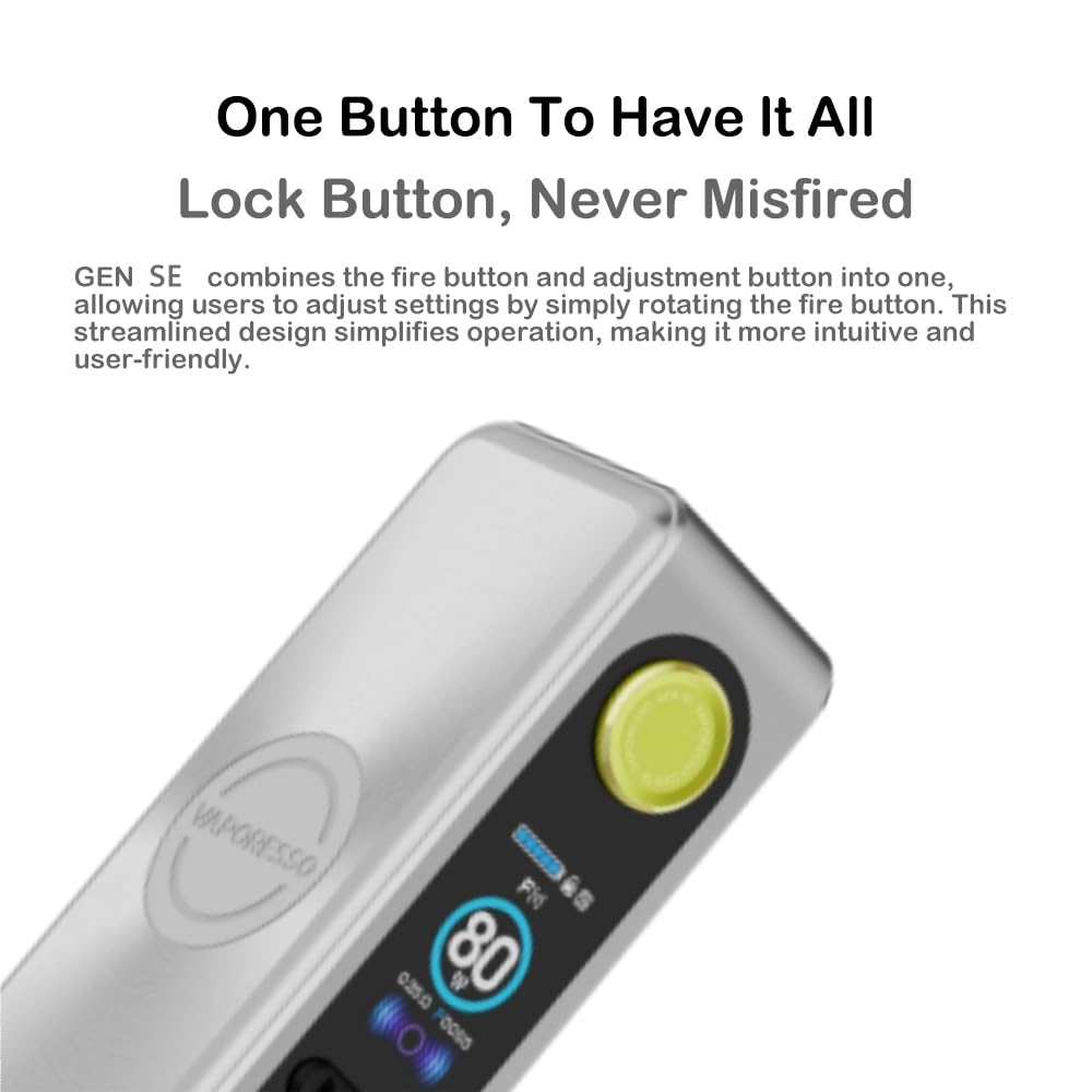 Kit GEN SE Vapo’resso Box Mod Vape Batterie 18650 (non incluse) 80 W 3 ml/6 ml Réservoir iTank T Bobine GTi 0,2ohm 0,4ohm Cigarette électronique DTL Original (Argent arctique) - No Nicotine