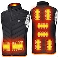 Beheizbare Weste,Beheizte Weste Damen/Herren,Winter Warm Draussen USB Aufladung Elektrische Heizweste Beheizbare Weste mit 9 Heizzonen,Beheizte Weste für Outdoor Motorrad Radfahren (M, Schwarz)