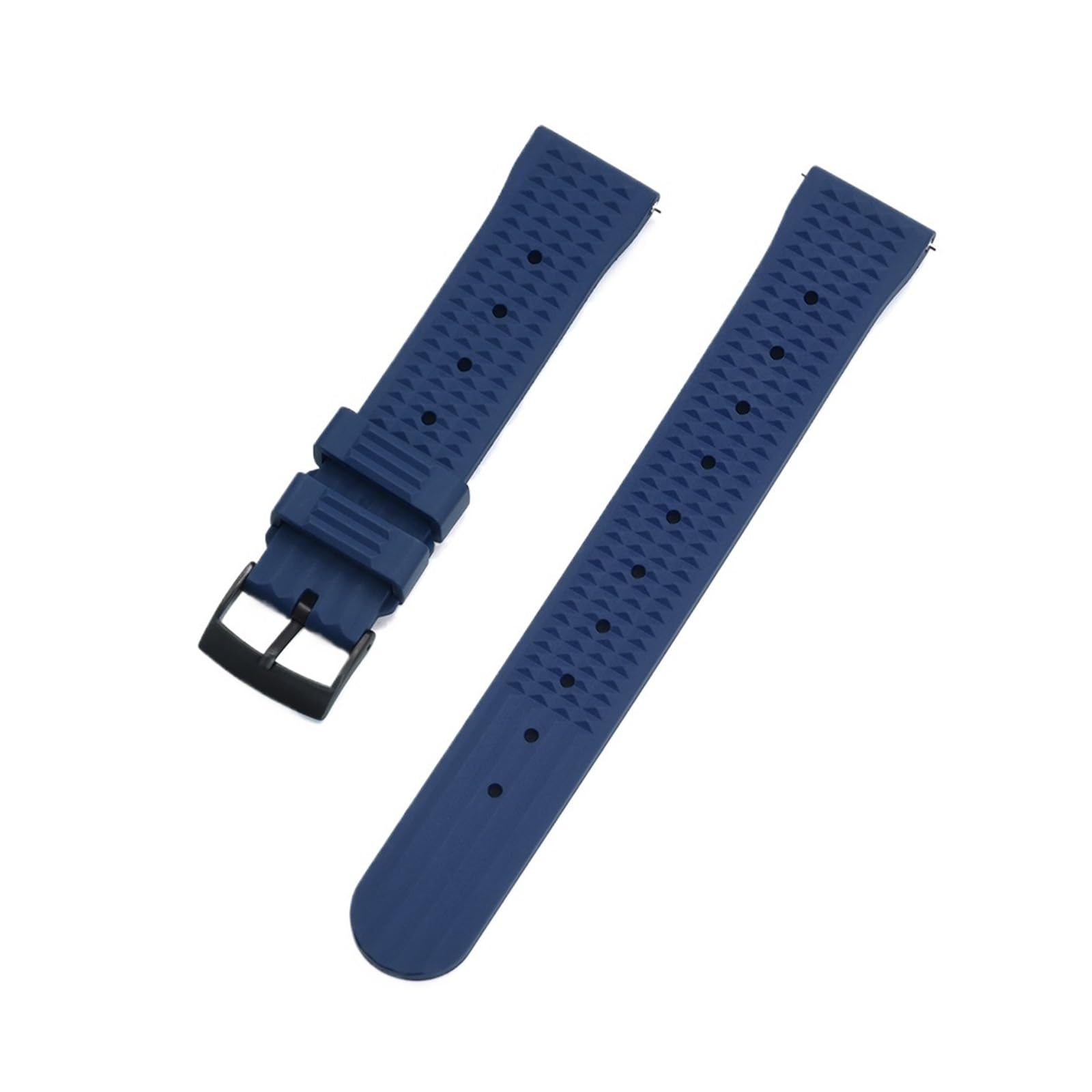 Uhrenarmband， Fluorkautschuk-Armband for Herren(Black Black,22mm)