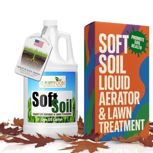 Soft Soil Liquid Soil Aerator & Lawn Treatment to Fix Compacted Soils, Improve Drainage with Non-Mechanical Liquid Application. 1 Gallon