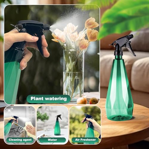 Amber Spray Bottle Cleaning Spray Bottles,Healthy Plastic, 32oz Spray Bottle For Hair&Hand&Clothe&Bathroom&Plant, Empty Mister Refillable Spray Bottles With ET,Essential Oil,Water,etc.(2 pack)2