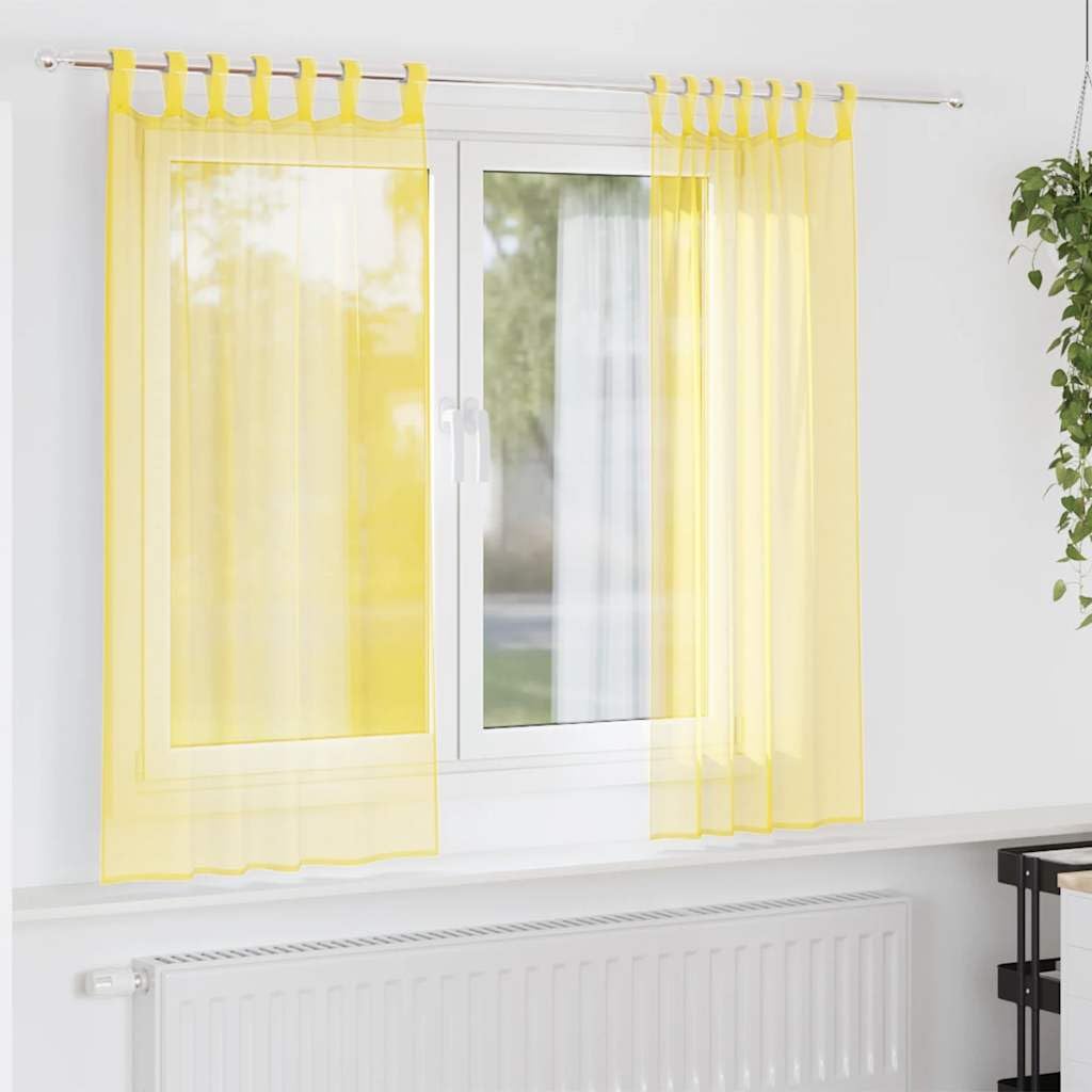 Voilages jaunes 140x175 cm pour tamiser la lumière du salon et balcon