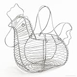 LOLAhome - Huevera de Metal con Forma de Gallina - Cesta de Metal Cromado con...