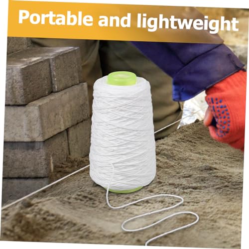 Angoily 1 rollo de hilo de algodón para línea de albañilería para trazados precisos de construcción, absorbente de tinta y resistente para colocación de ladrillos miniatura 7