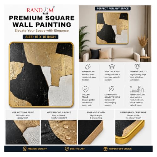 Image of RANDOM Premium Square Wall Painting Set of 2, 38 x 38 cm (Square Painting)