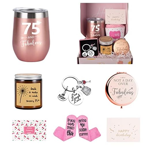 75th Birthday Gifts for Women, 75 and Fabulous Gift Basket for Grandma, Mom, Friend, Sister, Wife, Aunt, 75th Birthday Decorations Women | 1948 Birthday Gifts for 75 Year Old Woman Funny Gift Idea