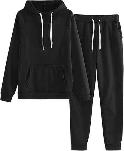 Conjunto deportivo de 2 piezas para mujer, conjunto deportivo de sudadera y pantalones deportivos de talla grande