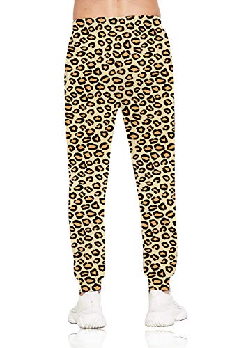 Belovecol Mens Casual Sweatpants 3D Leopard Printed Jogger Pants Novelty Pockets Drawstring Long Joggers Trousers For Jogging Gym Workout L #TOP1