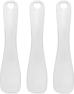 3pcs Zinc Alloy Cream Spoon Eye Massage Tool for Fatigue Relief Blood Circulation Compact Makeup Spoon for Facial Treatments Silver