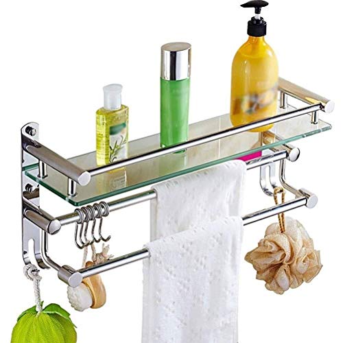Preisvergleich Produktbild AINIYF Badezimmer Regal Handtuchhalter, Mounted Faltbare Wand Doppel-Handtuchhalter mit Handtuchhaltern, Edelstahl poliert gebürstet fertig (Size : 50cm)