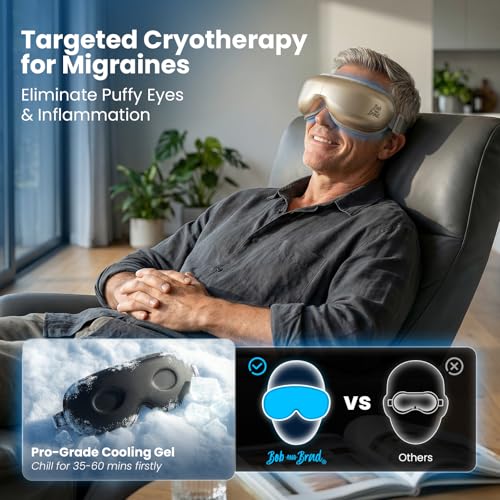 Image of BOB AND BRAD Eye Massager with Heat and Cooling, FSA Eligible HSA Eligible, Eye Massager for Migraine, Heated Eye Mask for Dry Eye Headache Relief Sleep Improve, Ideal Fathers Day Dad Gifts