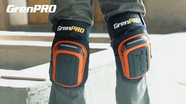 Image of GRENPRO Heavy Duty Knee Pads for Men, Gel Foam, Construction Work