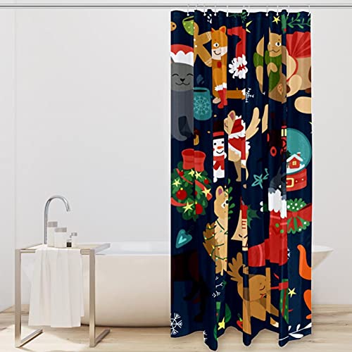 Rideau de douche avec crochets imperméable animaux dessin animé