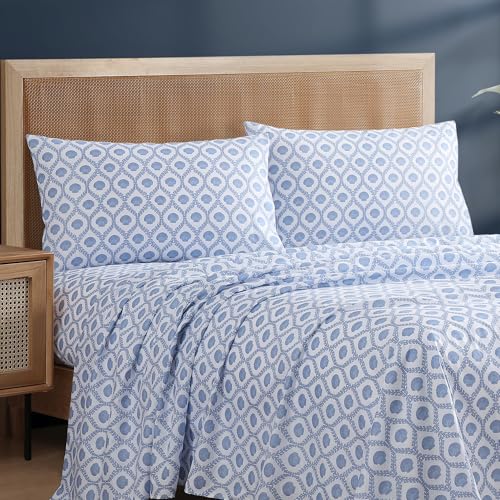 Image of Caribbean Joe King Coastal Print Microfiber Sheet Set, Cove