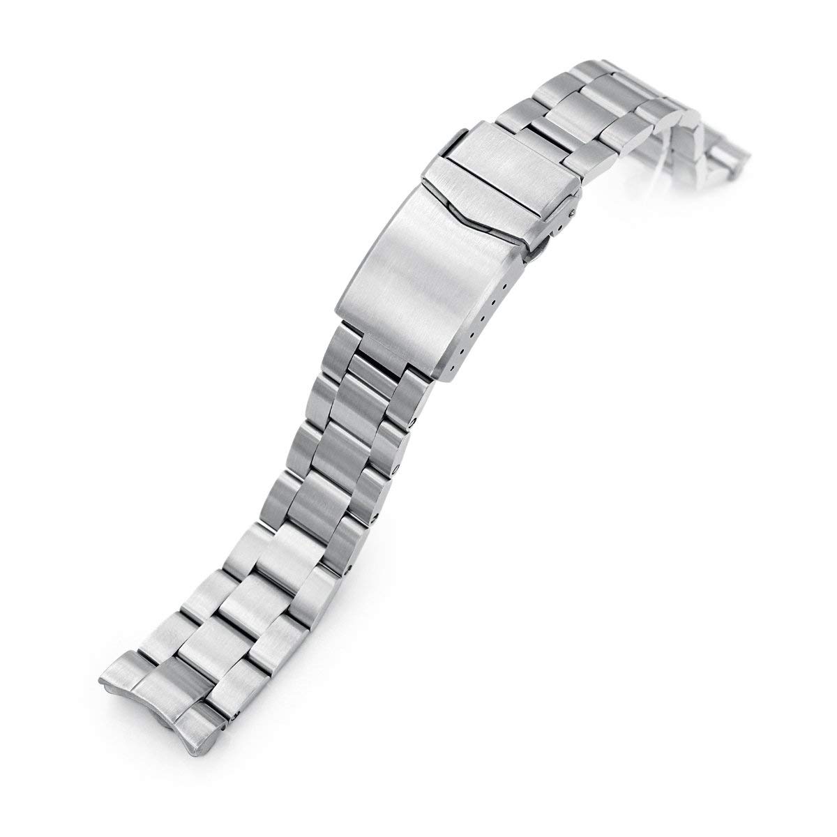 20 mm Super-O Boyer 316L SS Watch Strap for Seiko Mini Turtles SRPC35, V-Clasp, Brushed, silver, L, Bracelet