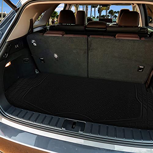 Zone Tech Allwetter Gummi Semi Pattern Cargo Liner Kofferraumbodenmatte Schwarz Heavy Duty Cargo Kofferraumbodenmatte