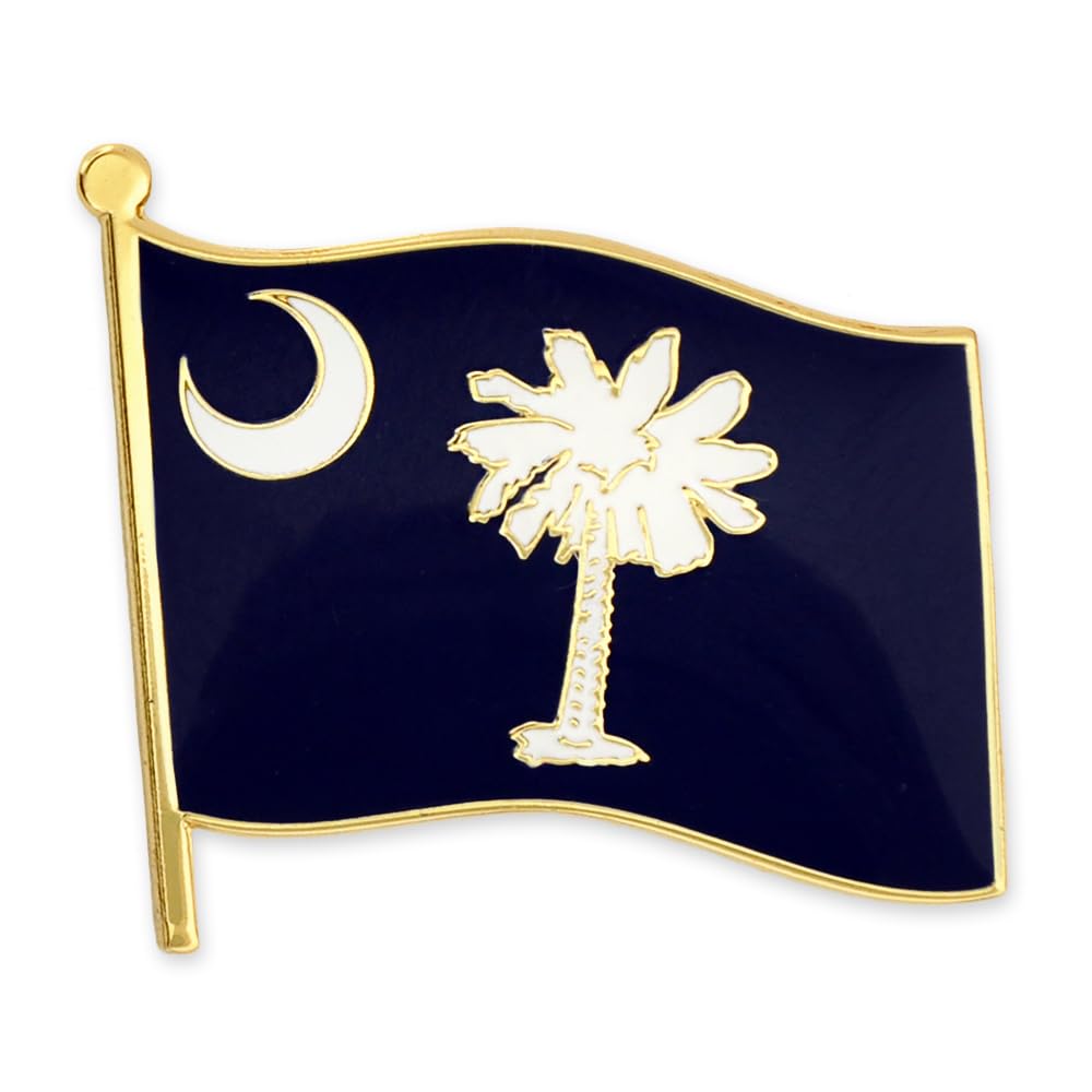 PinMart South Carolina US State Flag SC Enamel Lapel Pin 1"