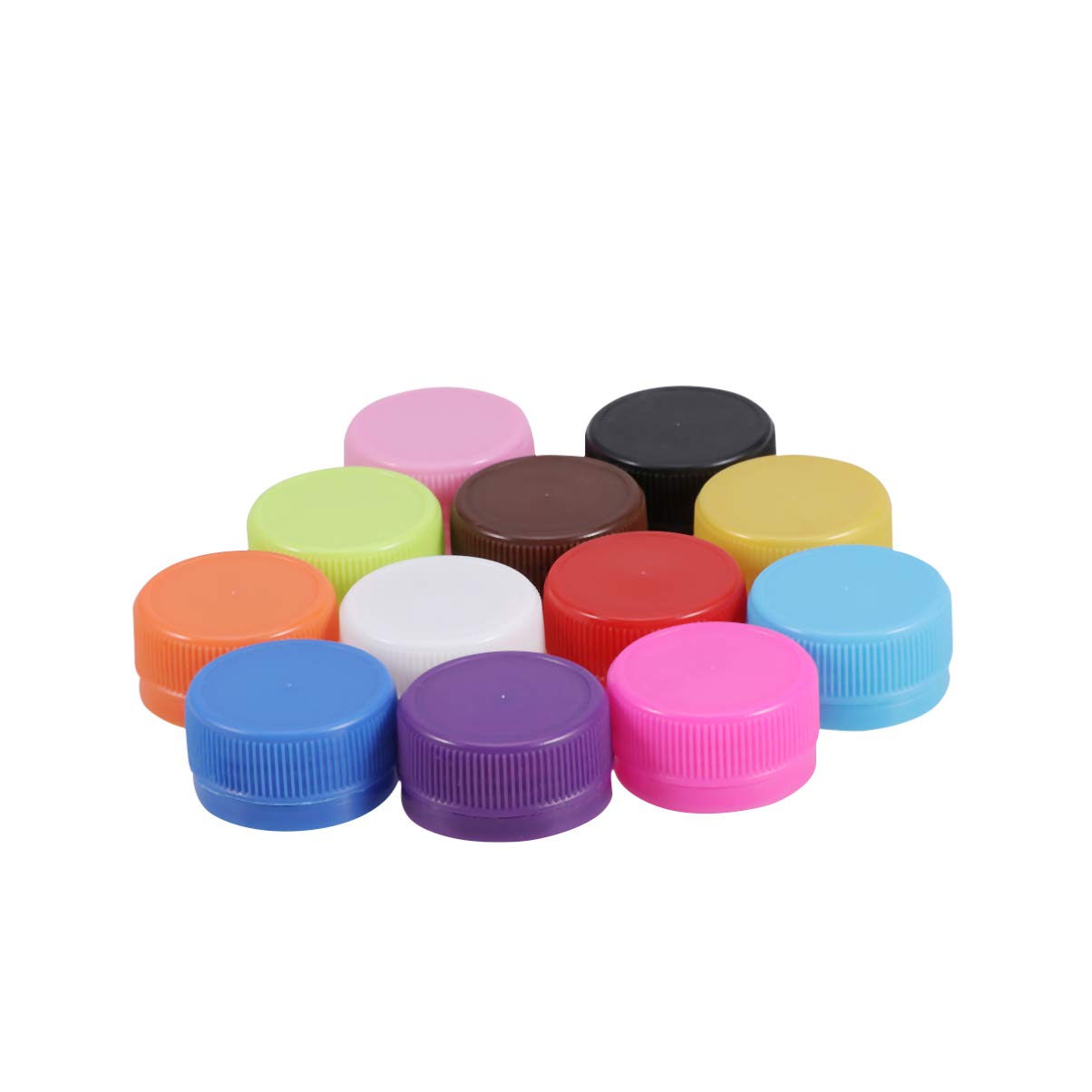 HEALLILY - Tappi per bottiglie in plastica colorata, per bricolage, coperchio della bottiglia, per bambini, colori misti