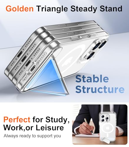 Image of Magnetic Compatible with iPhone 16 Pro Case, [Built-in Invisible Kickstand][Compatible with MagSafe] [Military Grade Shockproof] Slim Thin Phone Case for iPhone 16 Pro 6.3 inch