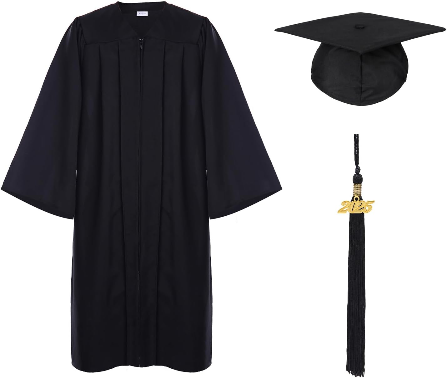 FtyFty Unisex Adult Matte Graduation Cap and Gown 2020 Tassel