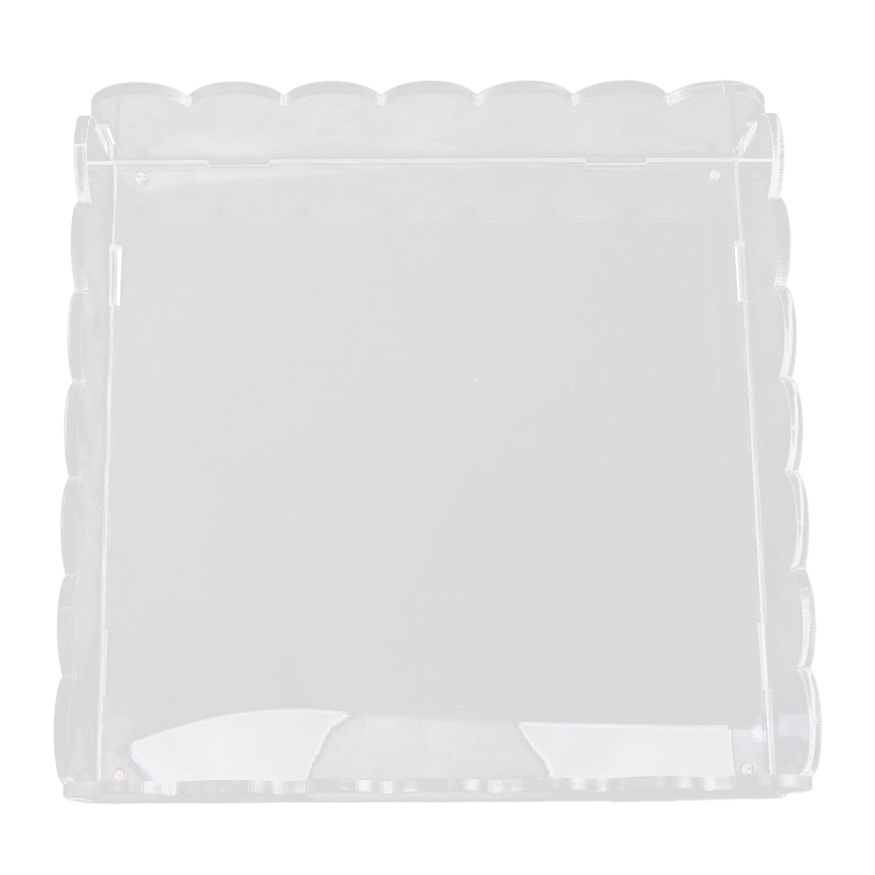 CTRLZS Scalloped Acrylic Tray,2024 New Acrylic Scalloped Tray,Acrylic Scalloped Tray with Magnetic Mat,Clear Acrylic Tray