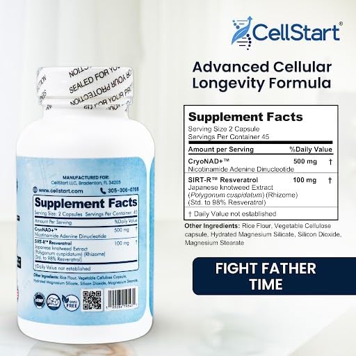 Miniatura 2 de Suplemento de resveratrol NAD+ 90 cápsulas de 250 mg  Envejecimiento saludable, apoyo celular y suplementos energéticos biodisponibles para mujeres