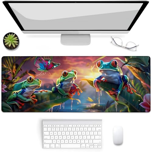 Tapis de souris de jeu antidérapant motif grenouille design original 80 x 30 cm