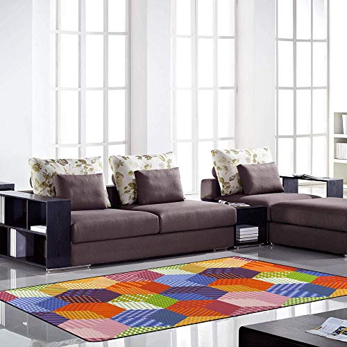 Tapis géométrique de cubes Ruchen aux nuances patchwork dynamiques - 4
