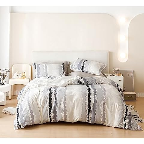 YuHeGuoJi 100% Cotton Geometric Duvet Cover Set Cover