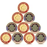 Hinly 10 Pcs St. Florian Patron Saint of Firefighter Challenge Coin Thin Red Line US Flag Prayer Coin