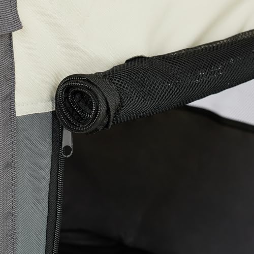 Relaxdays Welpenauslauf faltbar, HBT: 43x71x55 cm, Indoor & Outdoor, tragbarer Hundelaufstall, Oxford-Stoff, Mehrfarbig