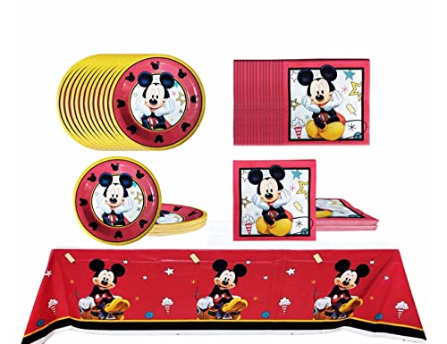 Mickey Party Supplies mickey party decorationsmickey party decorations20 plates 20 napkins and 1 tableclothMickey theme party