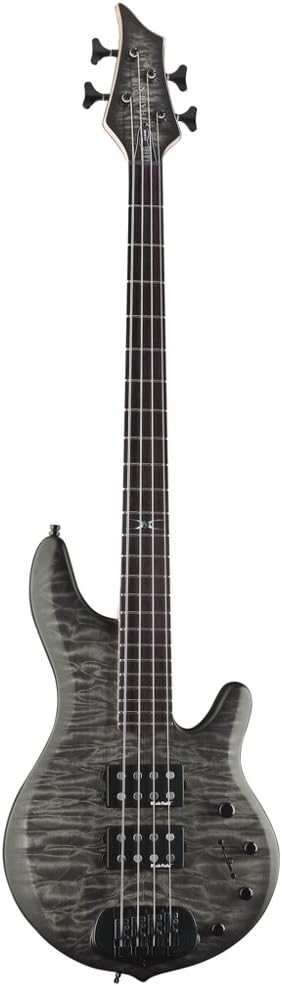 Chaos Core 4 Series TRACC4BKW 4-String Bass Guitar with Aguilar Preamp, Black Wash Satin