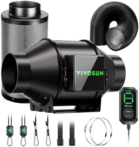 VIVOSUN Smart Air Filtration G4 Kit 4", AeroZesh G4 Inline Duct F...