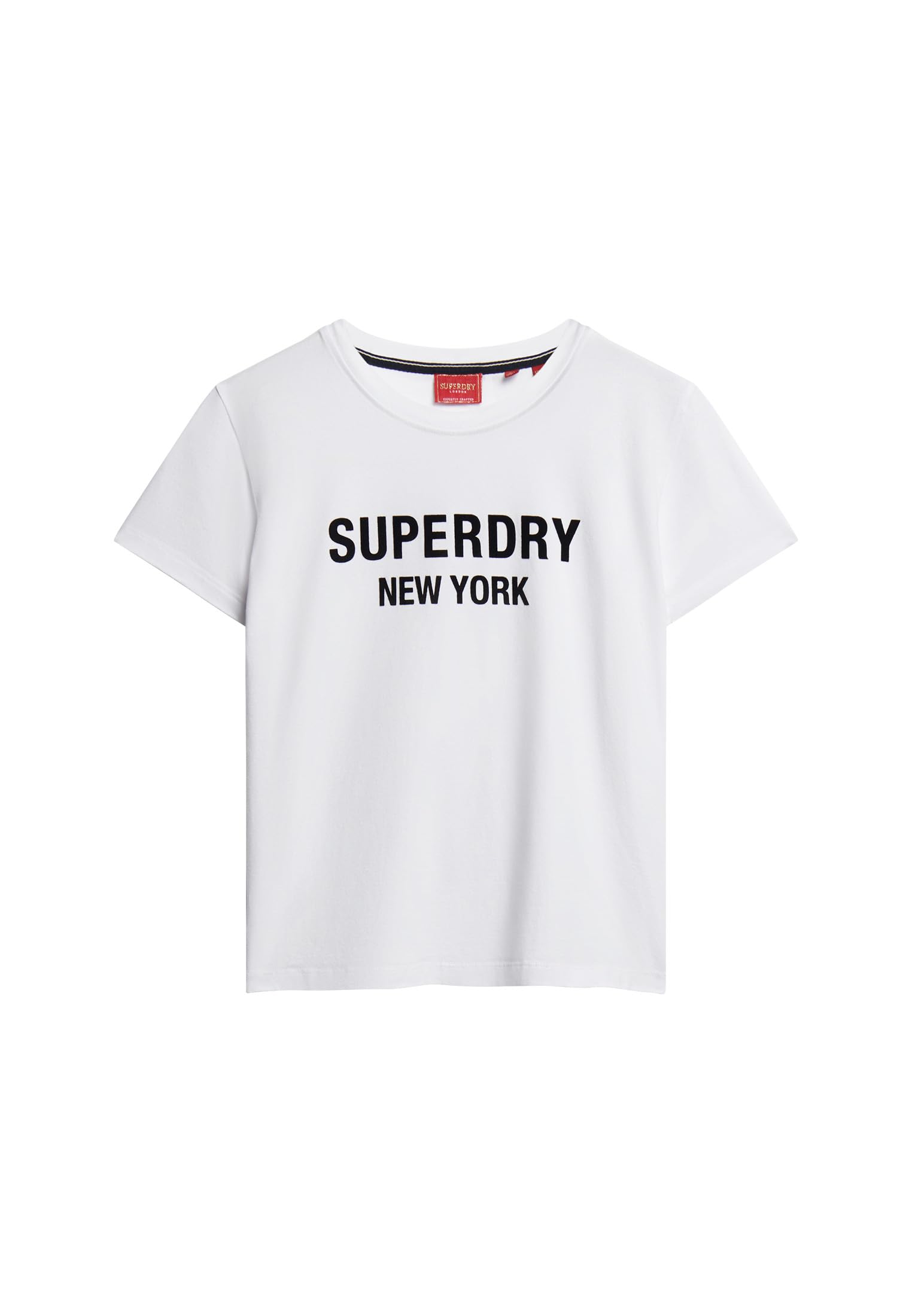 Superdry Women's Brilliant White/Black Sport Luxe Graphic Fitted Tee T-Shirt For 6