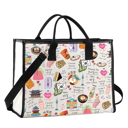 JNIAP Korean Tote Bag Korea Trip Gifts South Korea Travel Gifts K Drama Korean Group Lover Gift Korean Seoul Shoulder Bag