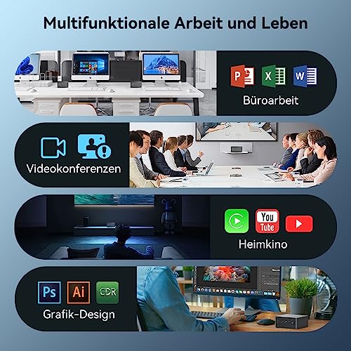 Intel NUC 13 Pro Mini PC Core i7-1360P|12 Kerne 16 Threads NUC13ANHi7 Mini Desktop Computer|32GB RAM 2TB SSD|Windows 11 Pro Desktop Computer|4K/8K UHD|HDMI|2xThunderbolt 4|WiFi 6E|BT5.3, Schwarz – Bild 8