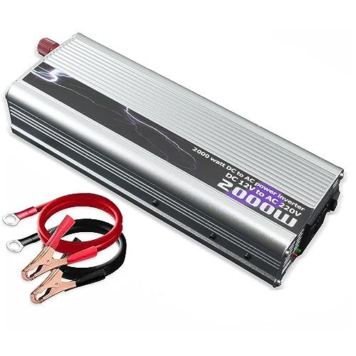 Media Wave Store - Inverter multiusos para coche, caravana o barco, 2000 W, 12 V CC a 220 V CA