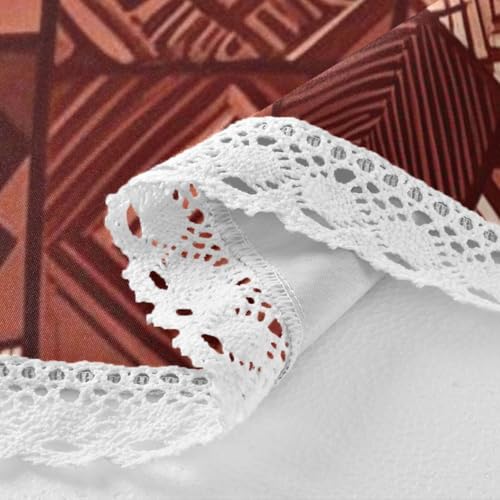 Nappe de table ronde bohème 152 cm marron à texture régulière en dentelle