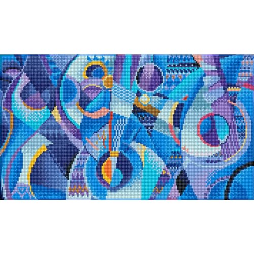 Image of DIAMOND DOTZ Blue Moods Diamond Painting Kits for Adults - Diamond Art Kits a Relaxing Creative Craft Kit with Dotz Gems 18.5x10.6
