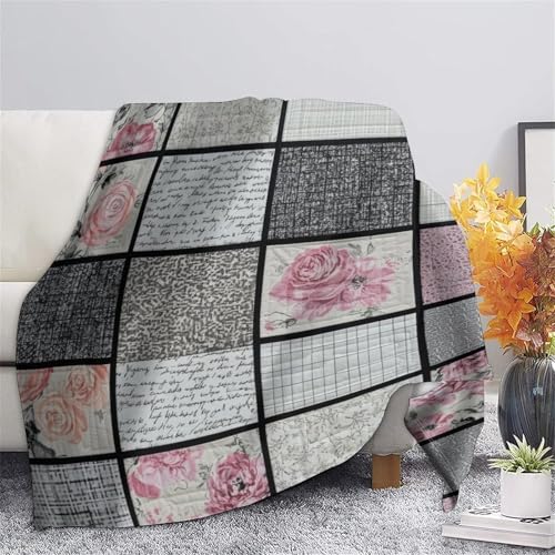 Plaid literie vintage doux et grand jeté de canapé imprimé 3D
