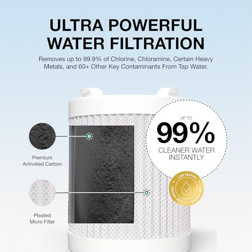 Image of Filterbaby All-Metal Shower Filter Pro - IAPMO Certified to NSF 177 Standard | Doctor Developed, Reduces up to 99% Chlorine /Chloramine /Lead /Certain Heavy Metals, Great Water Pressure,Long Lasting,Black