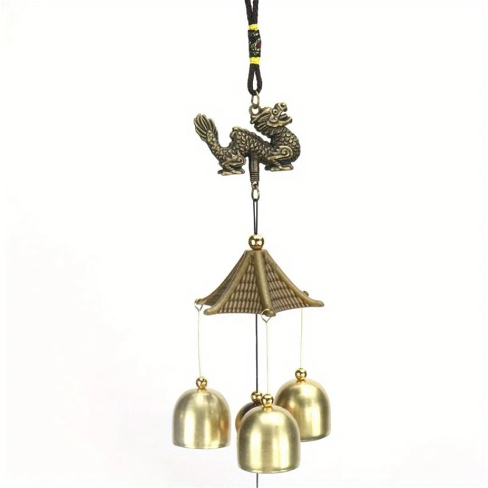 1PC Wind Chimes Antique Metal Chinese Dragon Bronze Wind Bell Hanging Feng Shui Shop Doorbell Hanging Wind Chime Buddha(Dragon)