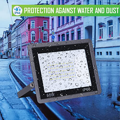 Clar - Faretto Led Bianco Freddo 50 W, Lampada Da Parete Da Giardino Per Garage, Faretto Bianco Freddo, Faretto Per Alberi Da Esterno 6000 K (Confezione Da 5) - 4