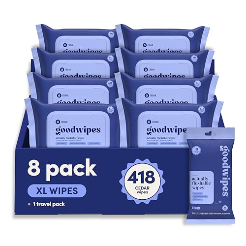 Image of goodwipes Flushable Wipes - Cedar, 418 Wipes (8 Pack + 1 Travel Pack)
